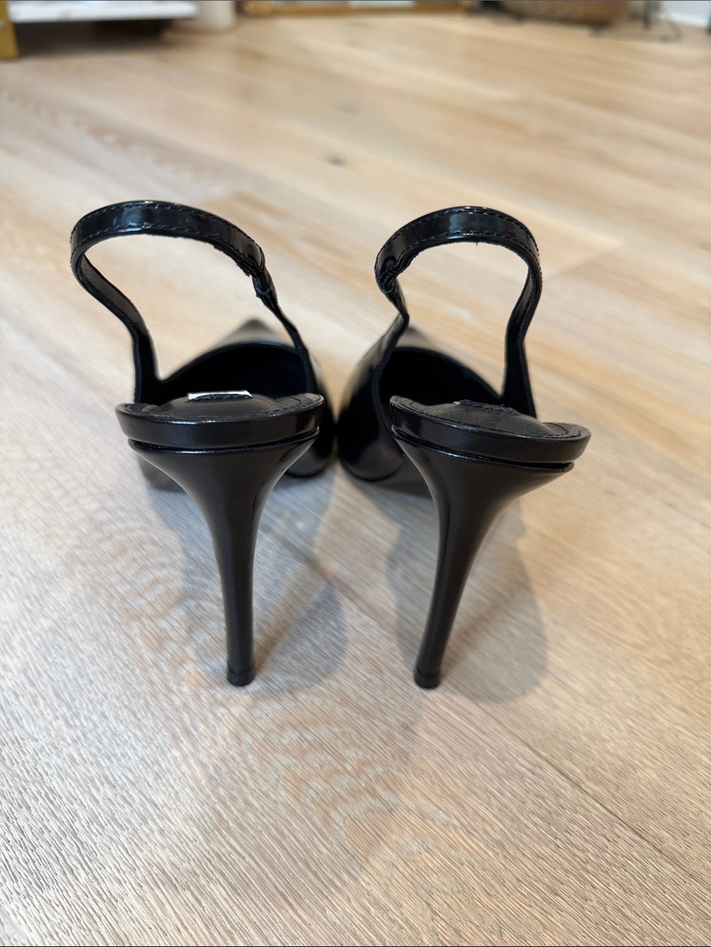 Steve Madden REYES Black Patent Pointed Slingback Heels 8 - Picture 4 of 6